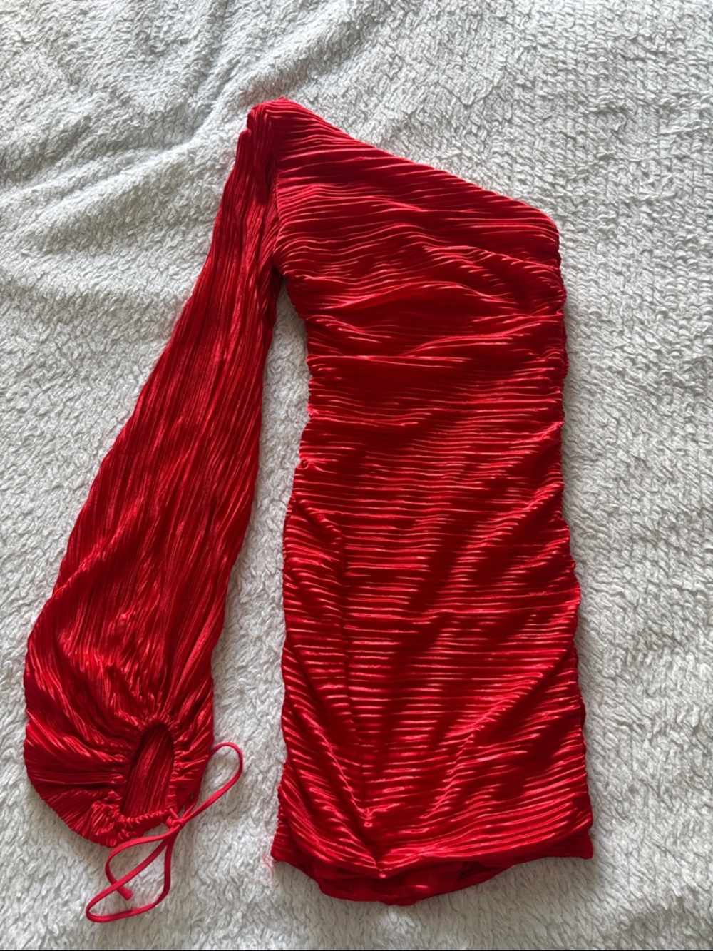 Lucy in the Sky Red One-Shoulder Ruched Dress